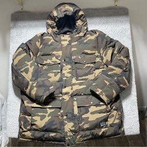 Levi's Jacket Men's 3XLT Camouflage Puffer Parka Hooded Insulated Big Tall